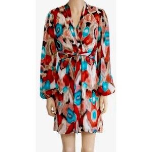 Laundry Shelli Segal 100% Silk Mini Dress Size 4 Party Preppy Vintage 90s Lined